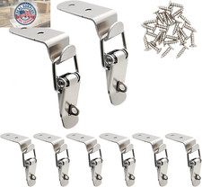8 Pcs Stainless Steel 90 Degree Spring Toggle Lock with Clasp Buckle Latch and M