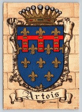 Artois France Coat of Arms Postcard 1943 J. P. Malouet Heraldry French