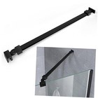 Shower Glass Door Support Bar, Wall-to-Glass Brace for 1/4"(6mm), 18 Inch Black