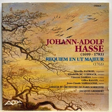 Johann Adolf Hasse : Requiem En Ut Majeur (1763) (CD 1991 Adda) *Rare* Very Good