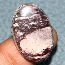 Porcelain Jasper 925 Silver Plated Ring US 8.5 Christmas Special Jewelry GW