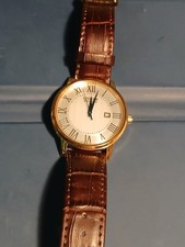 Citizen eco-drive mens gold colored white face dress watch E111-S083964