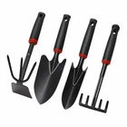 4pc Garden Hand Tool Set Trowel Rake Hoe Shovel Heavy Duty Gardening Kit
