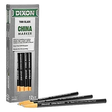 Black Thin Marker Ideal for Glass Plastic and Film Easy Clean Wipe Off