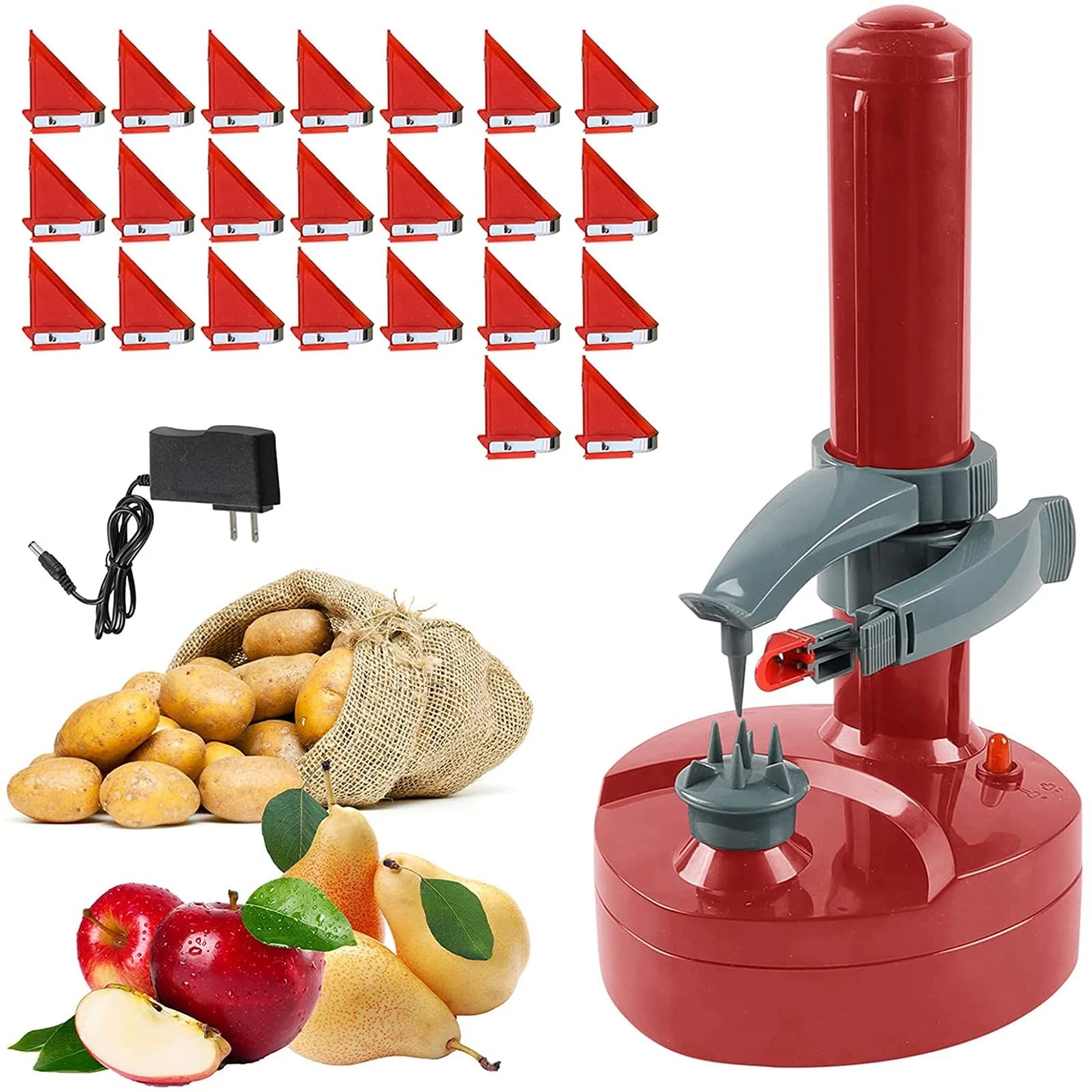 Electric Potato Peeler with 23 Replacement Blades Rotato Express Stainless St...