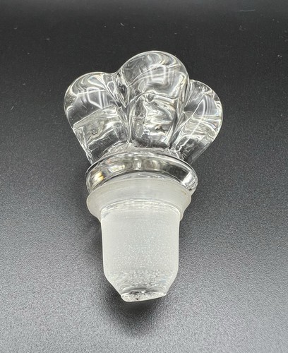 Vintage Holmegaard Clear Glass Kluk Kluk Decanter Bottle w Crown Stopper Denmark - Picture 12 of 14