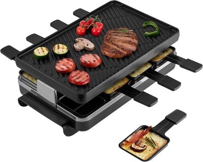 Swissmar Raclette Grill 8 Person Indoor Electric Anthracite