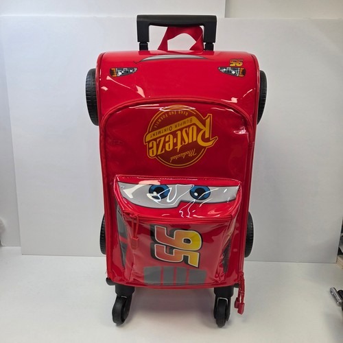 Disney Store Cars Lightning McQueen Suitcase Hand Luggage Travel Bag Pull Along - Picture 4 of 10