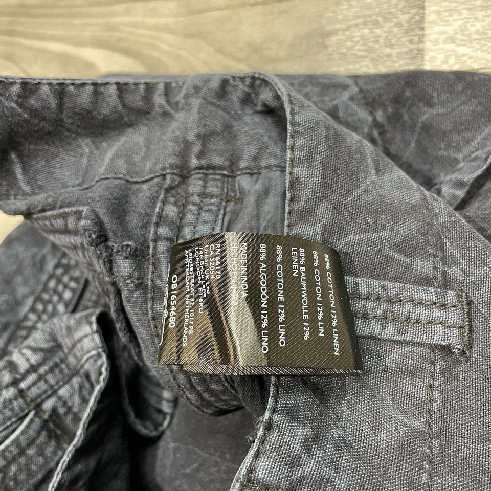 Pantalones Cortos Free People Mujer 10 Piedra Negro Nuevo con Etiquetas Tiro Bajo Botón Fly Point Dume Chino Foto 4 de 4