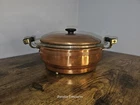 Pyrex Vintage Copper Clear Glass Casserole Serving Bowl with Lid Set 1.5 Qt