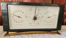 Air Guide Desk Barometer Temperature Humidity Gauge Vintage Mid Century Modern 