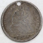 1875 Seated Liberty Dime Love Token
