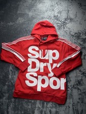 Superdry Men's Hoodie XL Red Vintage Logo Premium Goods Graphic Sweatshirt Japan