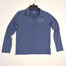 Vineyard Vines Boys Sankaty Quarter-Zip Pullover Blue Striped Performance Size L