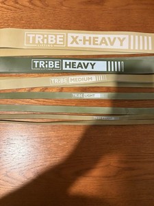 TRIBE LIFTING Resistance Bands Set 5pc X-Heavy Heavy Medium Light X-Light