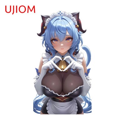 UJIOM Cat Ears Girl Genshin Impact Ganyu Wall Sticker Unique Attractive Decal