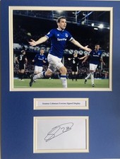Everton Seamus Coleman Signed 16" X 12" Double Mounted Display
