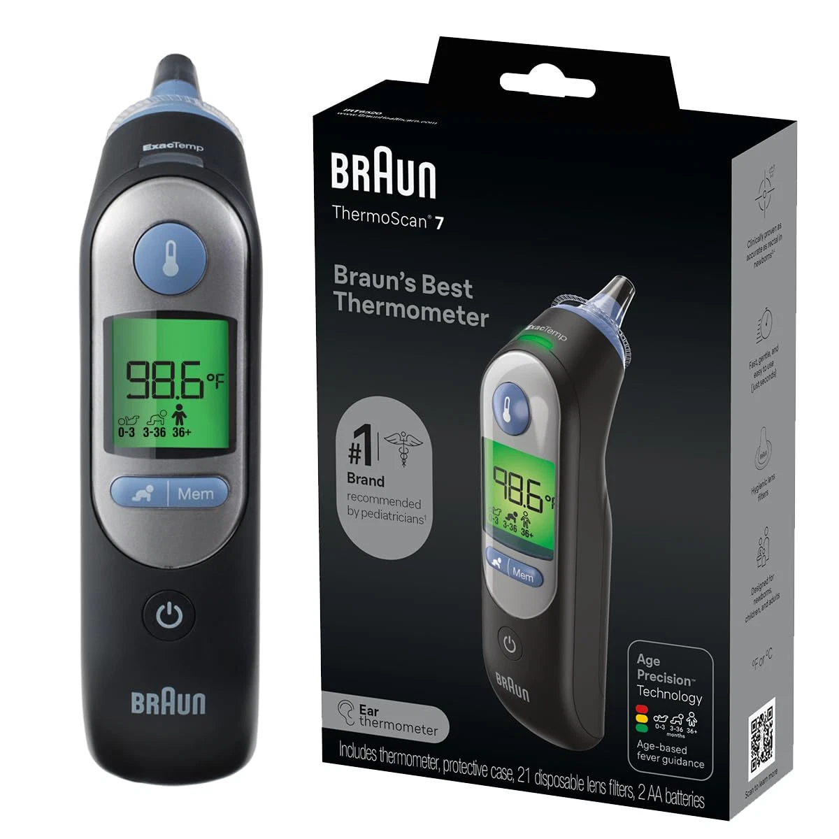 Ear Thermometer Braun Thermoscan 7 Digital Adult Baby Infant Fever Guidance
Opens in a new window or