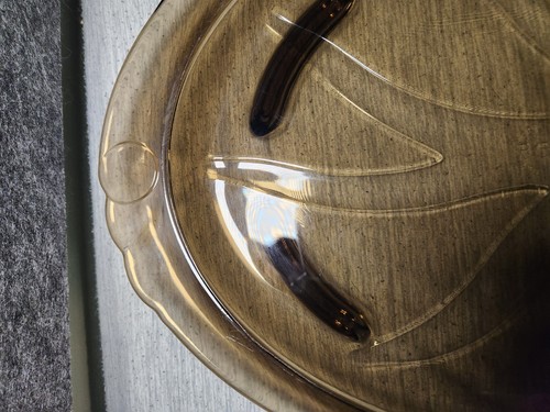 Vintage 1977 PYREX Oval Fireside Serving Platter W/Well Smoke Color 14"x10" EUC - Picture 4 of 11