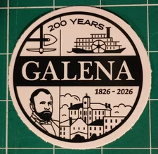 Galena Illinois Bicentennial Sticker 1826-2026, 3" Outdoor Vinyl