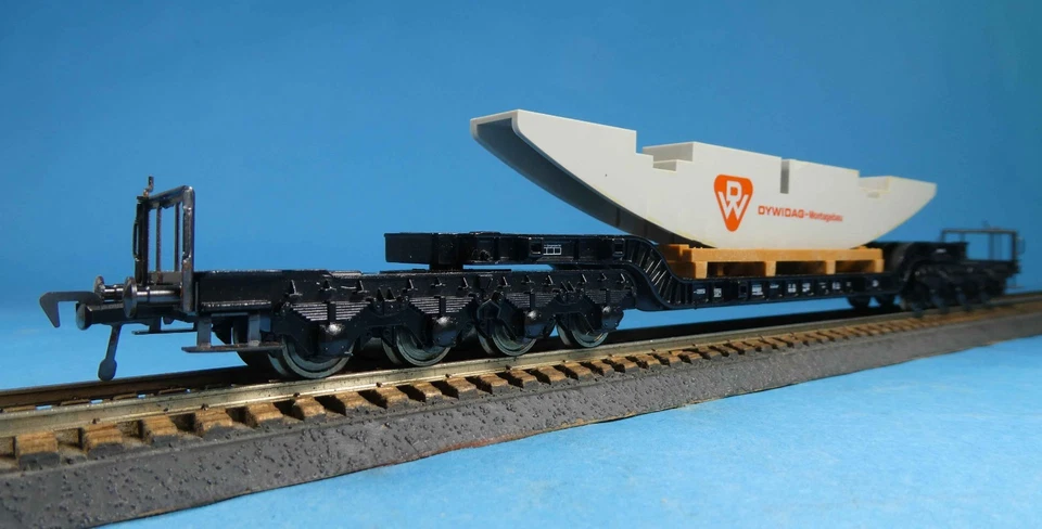 FLEISCHMANN 5298 HO CENTER DEPRESSED ARTICULATED METAL FLAT w BRIDGE PC-OB-1985 - Image 2 of 4