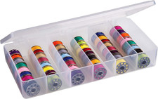 Large Sewing Bobbin Organizer Box Clear Plastic Storage Case Holds M Bobbins