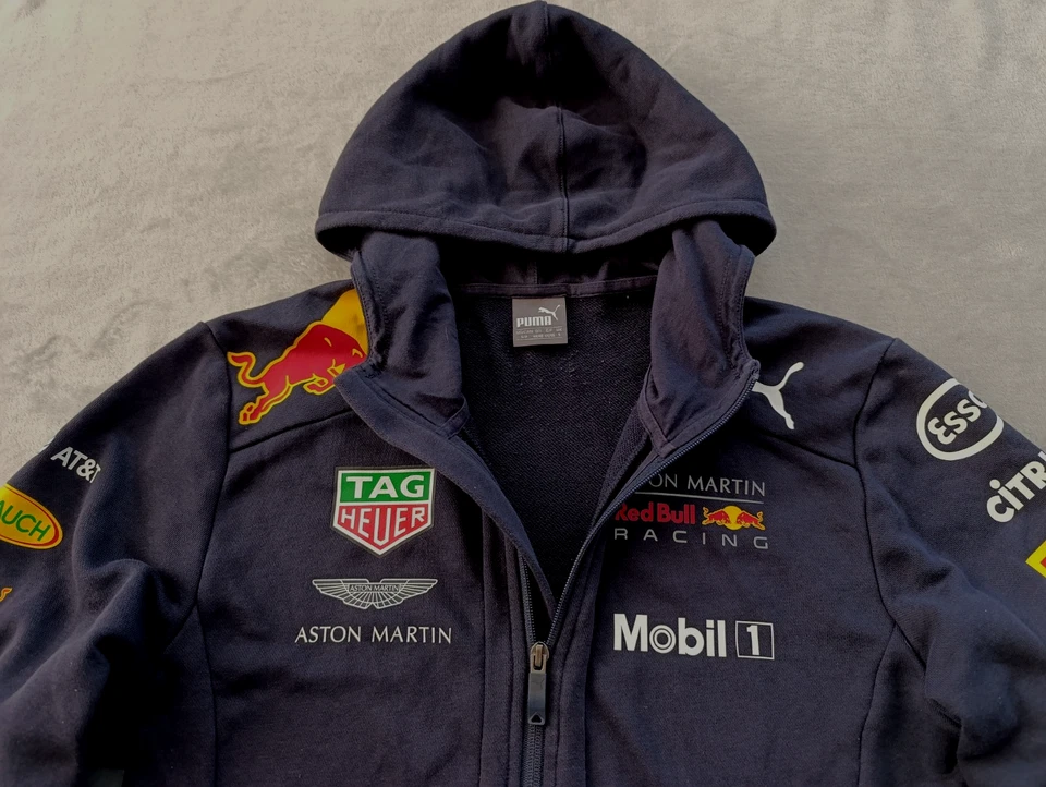 Puma Red Bull Racing Motorsport F1 Formula One 1 mens Hoodie Zip Sweater size S - Image 3 of 4