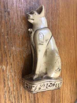 Ancient Egyptian Stone Cat Goddess Bastet Statue Pharaonic Figurine Sculpture