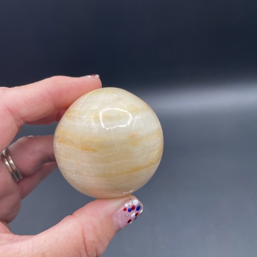 Ancien petit oeuf marbre albâtre Pâques Mexique couleur jaune crème - Photo 4/7