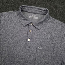 Vineyard Vines Performance Polo Shirt Mens Medium Gray Logo Polyester Blend