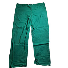 Scrub Pants Mens L Teal Drawstring Elastic Waist Pocket Medical