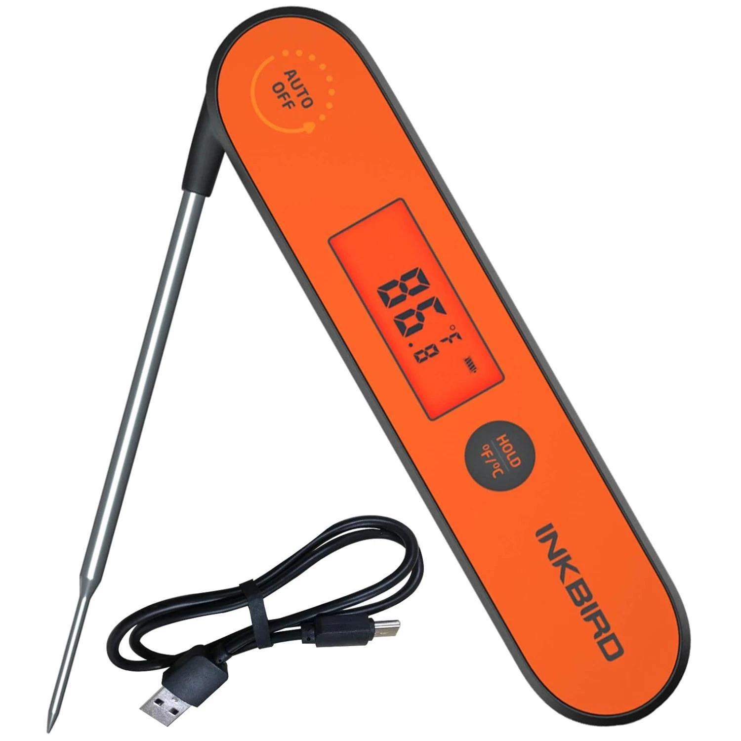 Rechargeable Kitchen Thermometer - Instant Read, Waterproof
