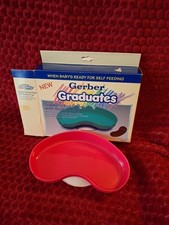 Vintage Gerber Graduates Toddler First Plate Suction Cup Self Feeding New In Box
