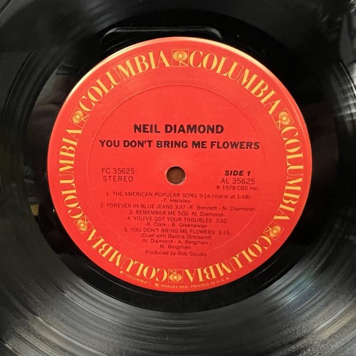 NEIL DIAMOND YOU DON'T BRING ME FLOWERS FC-35625 LP RECORD Shrink W/Hype NM - Picture 6 of 7