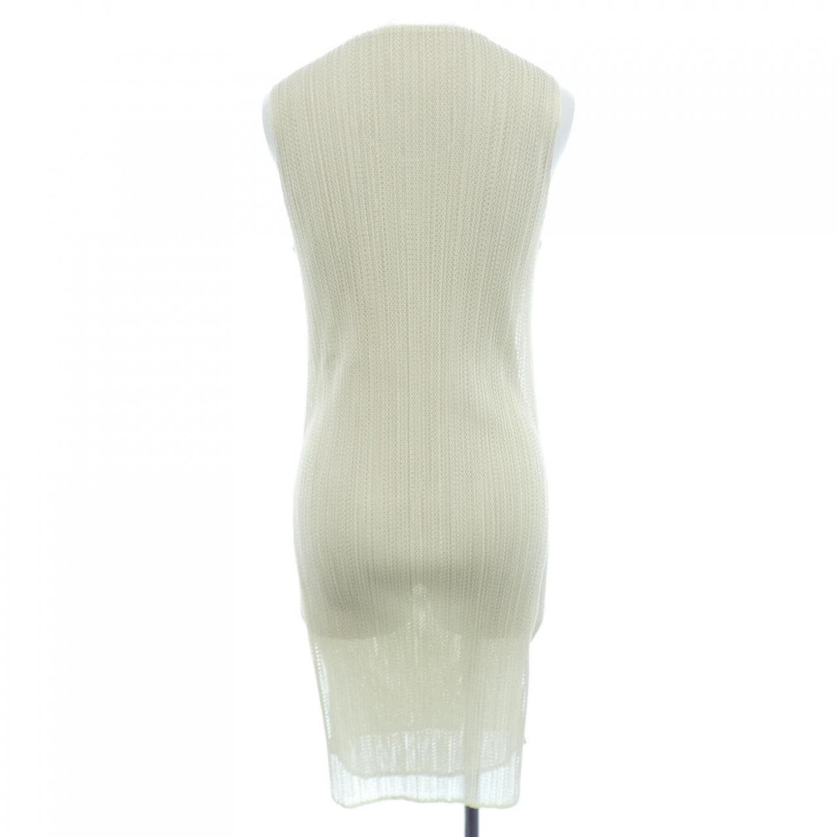 Pleats Please ISSEY MIYAKE Dress SIZE 3 Beige yellow sheer