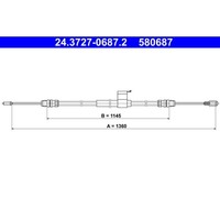 Seilzug Feststellbremse ATE 24.3727-0687.2 FüR Ford Transit V363