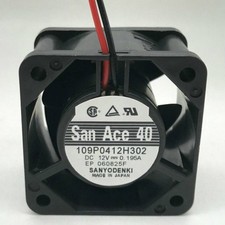 2pcs Sanyo 109P0412H302 DC 12V 0.195A 40 40 28MM 4CM Cooling Fan 2Pin San Ace 40