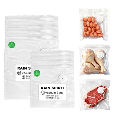 Reusable Vacuum Sealer Bags for Food, 40 Packs (20 Medium & 20 Small) BPA-Foo...