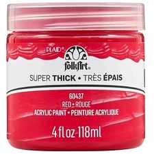 FolkArt Super Thick Acrylic Paint 4oz-Red - 3 Pack
