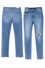 DL1961 Mara Straight Mid-Rise Jeans Women  s NWT Distressed Raw Hem Medium Wash28