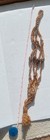 Vintage BOHO MCM Jute Macrame Plant Hanger Holder Handmade 30" Brown Beads — photo 3