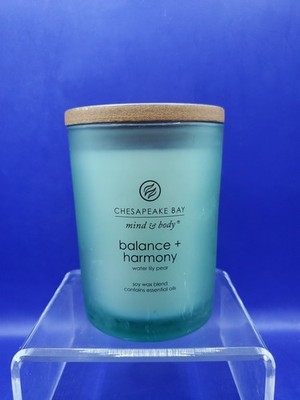 Chesapeake Mind Body Bay Balance & Harmony Water Lily Pear Candle 8.8 oz New