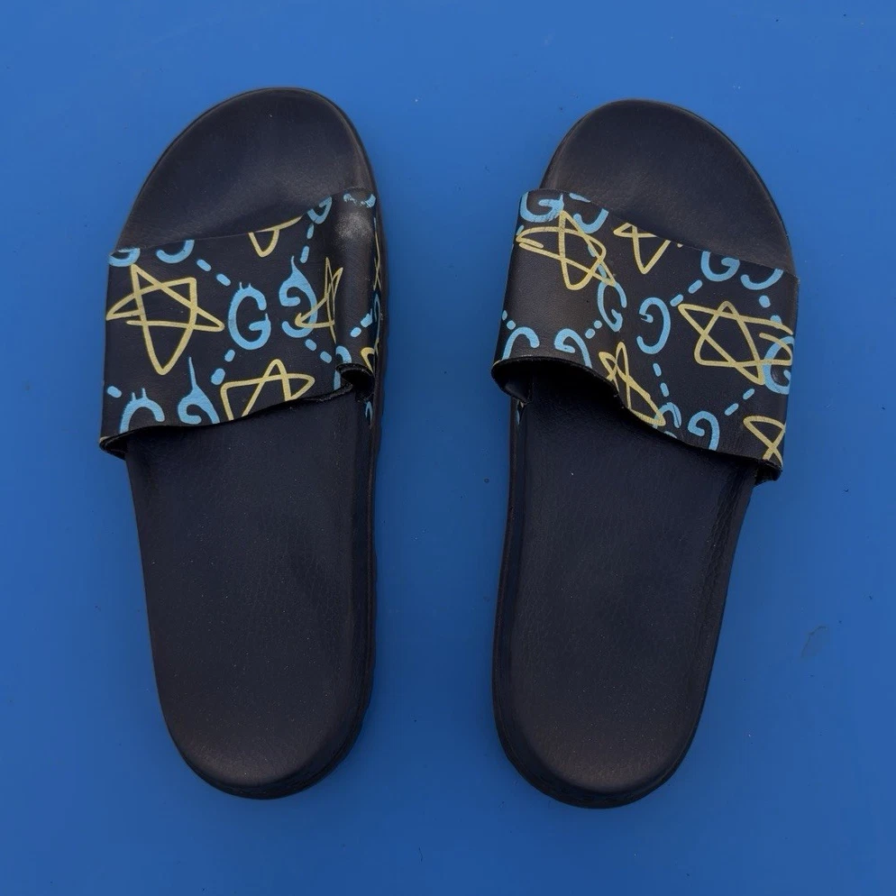 Blue Rubber Slide Sandals for Men for sale | eBay