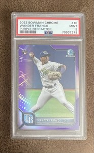2022 Bowman Chrome #10 WANDER FRANCO Purple Refractor RC /250 PSA 9 Mint TB Rays