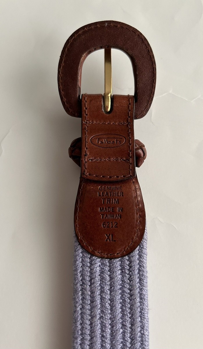 New Purple Cotton Leather Trim Belt XL 43 1/2\