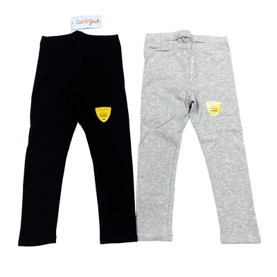 Cat & Jack Toddler Girls Size 3T Pull-On Leggings Gray/Black (2 Pack)