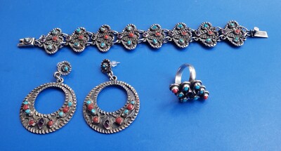 アクセサリー VINTAGE MEXICAN JEWELRY Vintage Mexican 925 sterling silver necklace, bracelet and