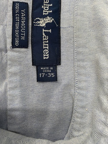 Polo Ralph Lauren Yarmouth Blau Woven Oxford Langarm Hemd Herren Gr. XL - Bild 11 von 12