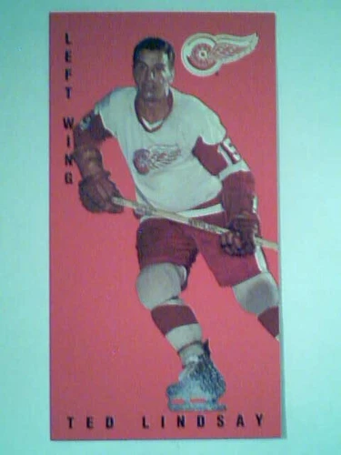 TED LINDSAY DETROIT RED WINGS '64-65 PARKIES TALL BOYS REPRINT CARD