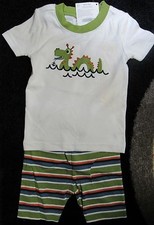 NWT GYMBOREE LOCHNEST MONSTER SHORTY PAJAMAS GYMMIES sz 18-24 MO